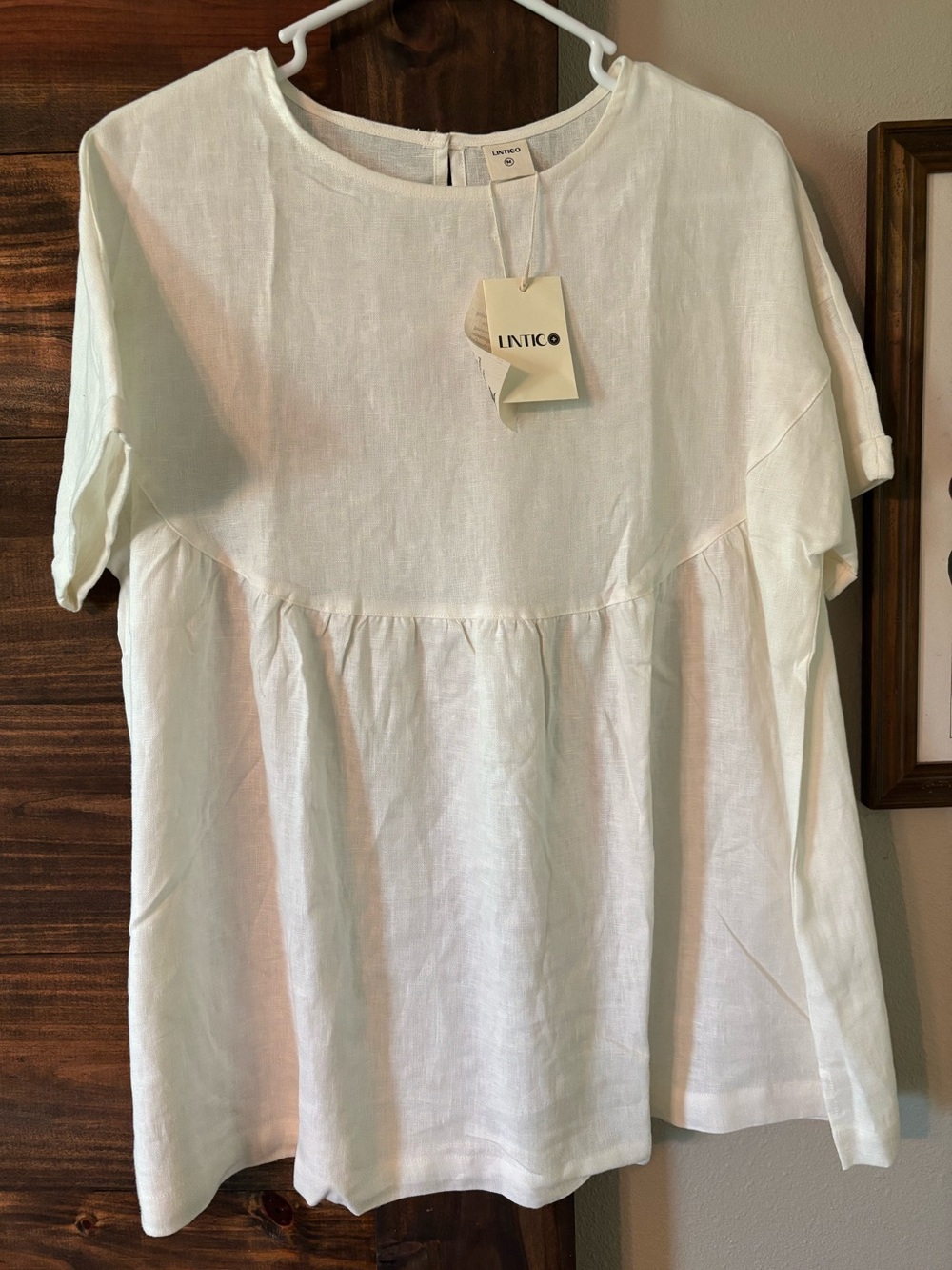 NWT Lintico 100% European Linen Pullover Quinlan Top in White size M - Picture 7 of 15